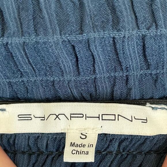 Symphony ~ Admiral Blue Smocked dress ~ size S - Picture 4 of 5